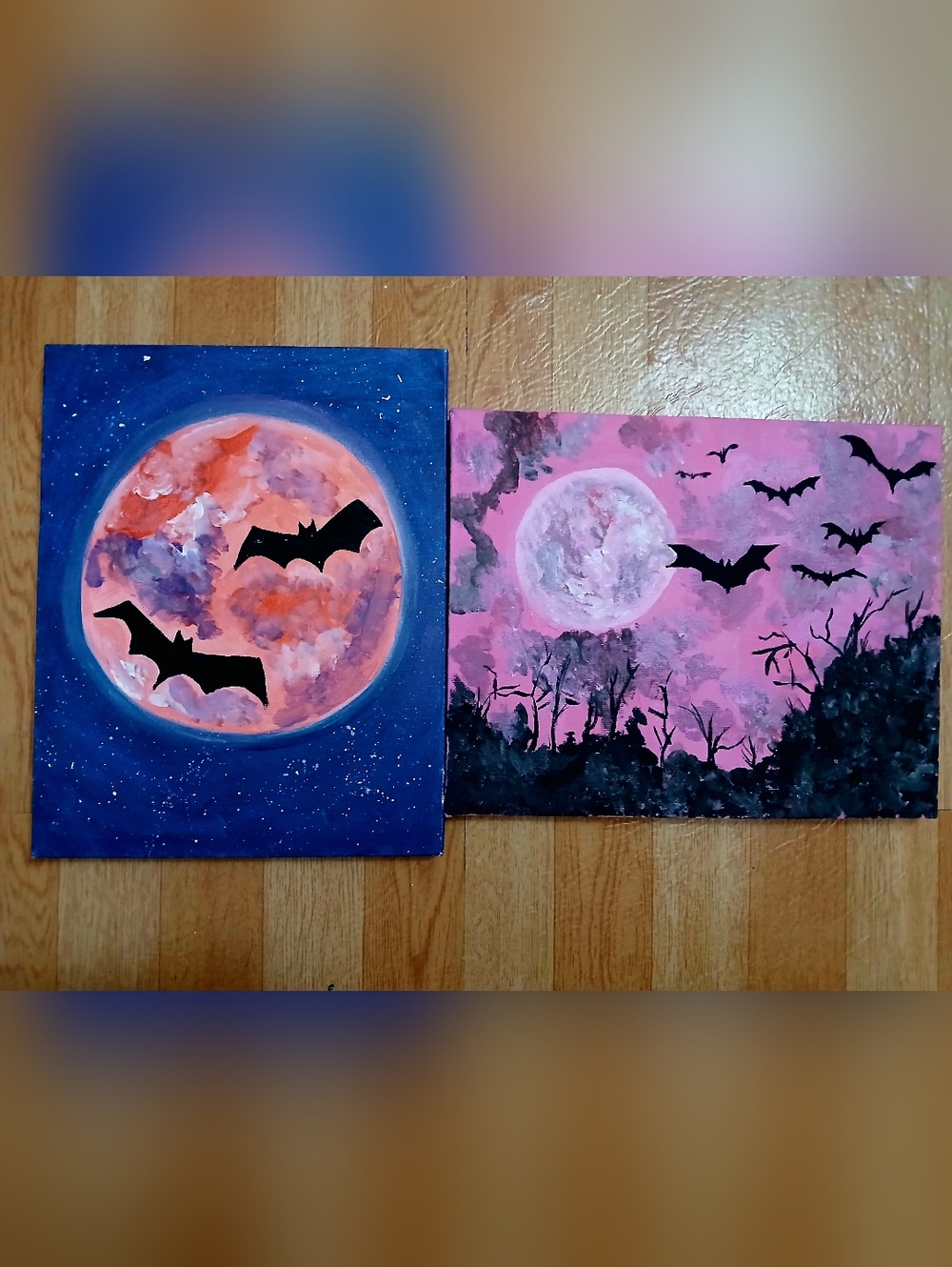 Halloween Bat Acrylic Wall Art On 8 × 10 Canvas.